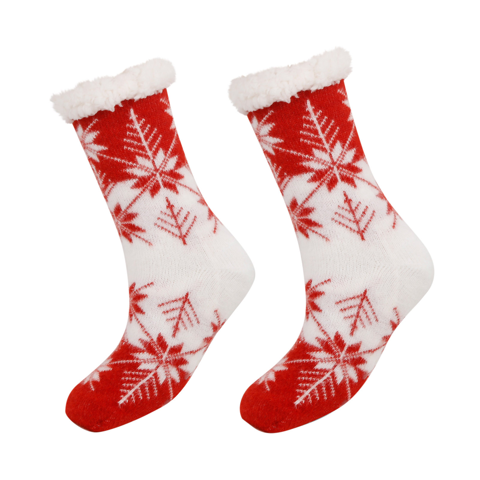 YYYTop Boot Socks for Men, Work Socks Mens Womens Winter Cotton Socks Comfortable Breathable Knitted Drawstring Mid Tube Socks Plus Size Compression Socks Wide Calf Red Gifts Under $15